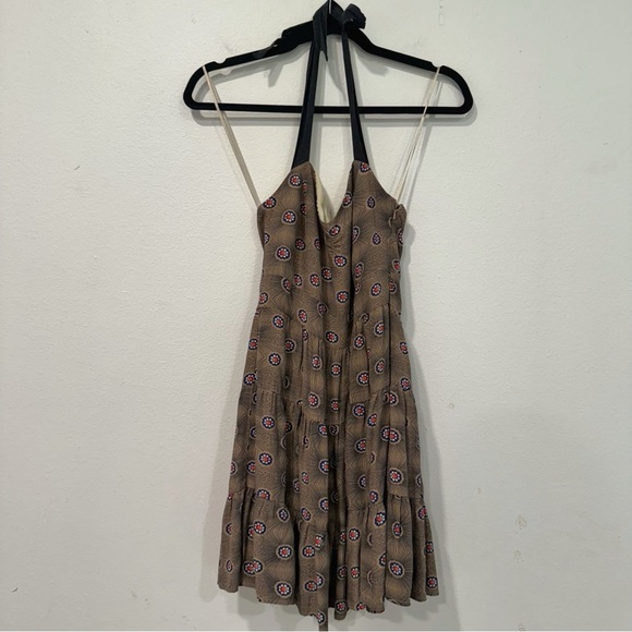 Free People Floral Halter Skater Mini Dress 6 - Picture 1 of 5